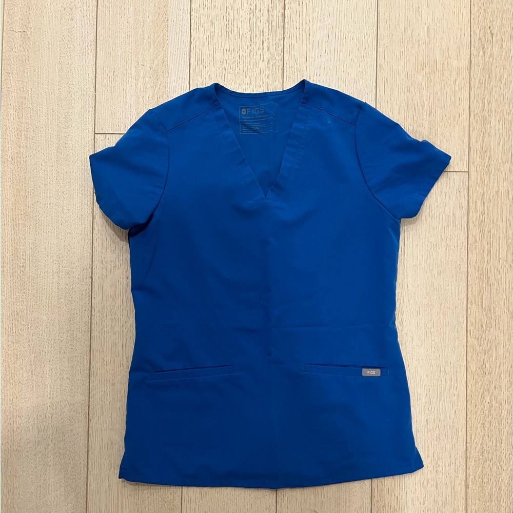 Figs Casma Scrub Top Royal Blue XS